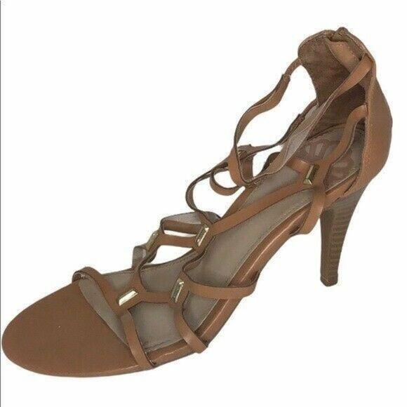 Chic Brown Strappy Gladiator Heels Fergie Sandals Women’s Size 9 - Picture 2 of 8
